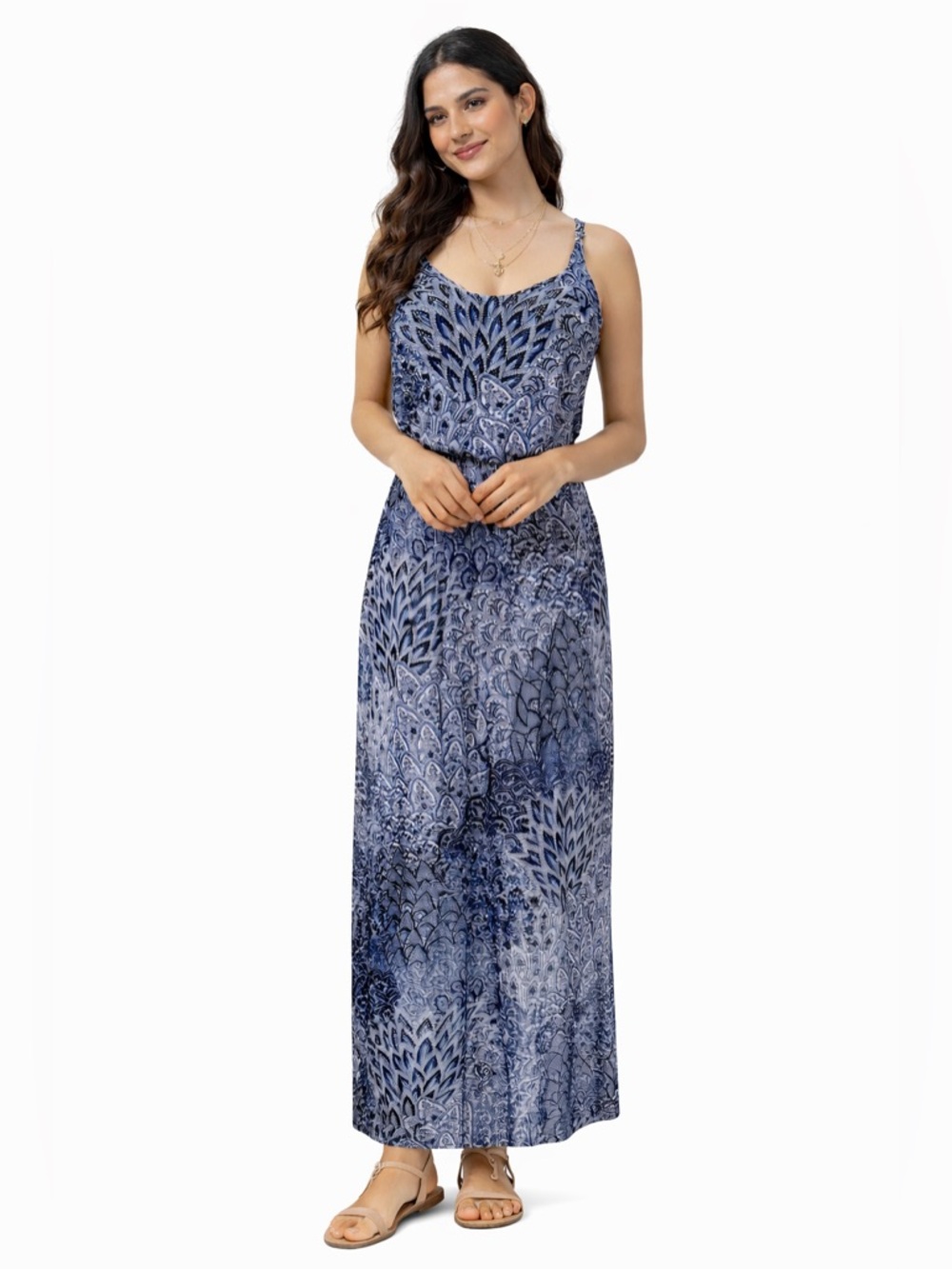 5th & Love Black and Gray Sleeveless Maxi Sundress